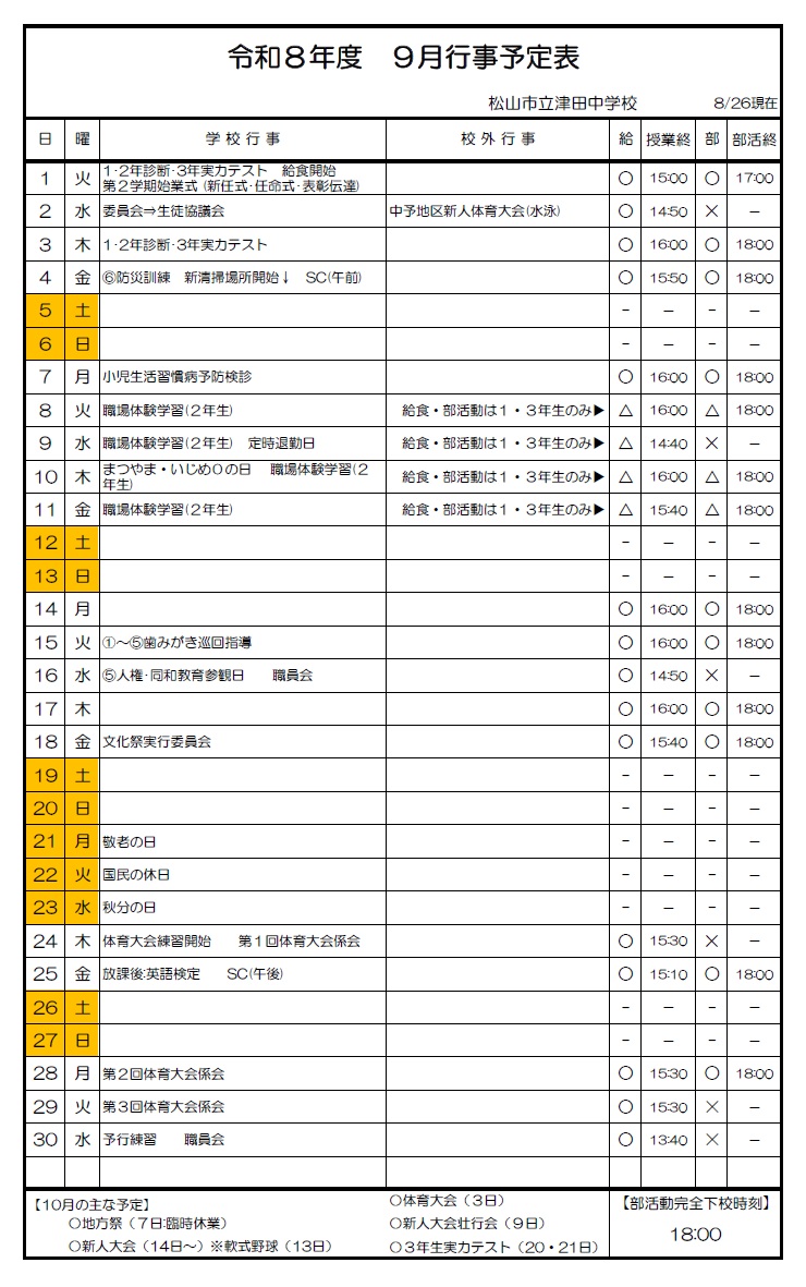 ８月